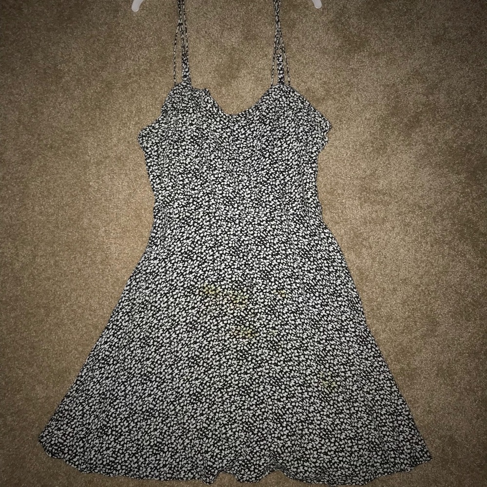 black and white floral dress